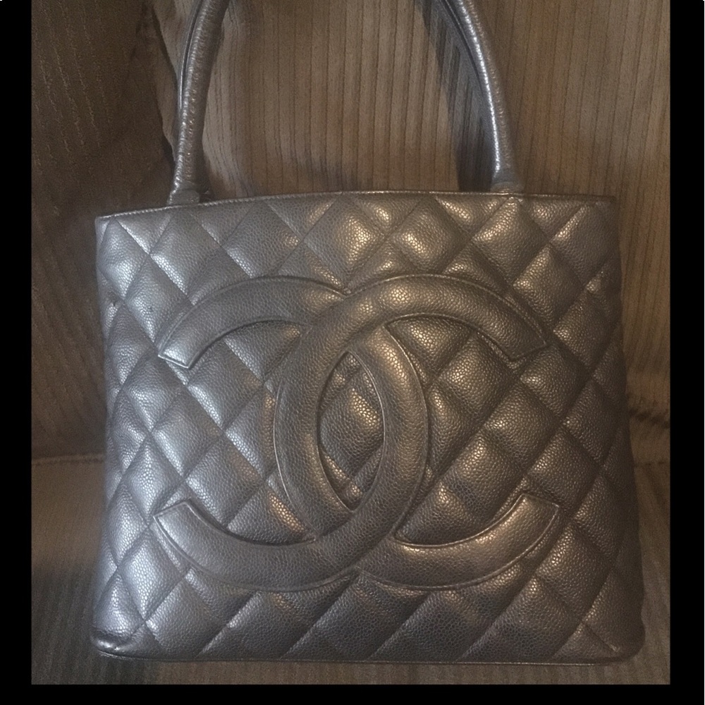 Sold Chanel black leather cavalier shoulder bag